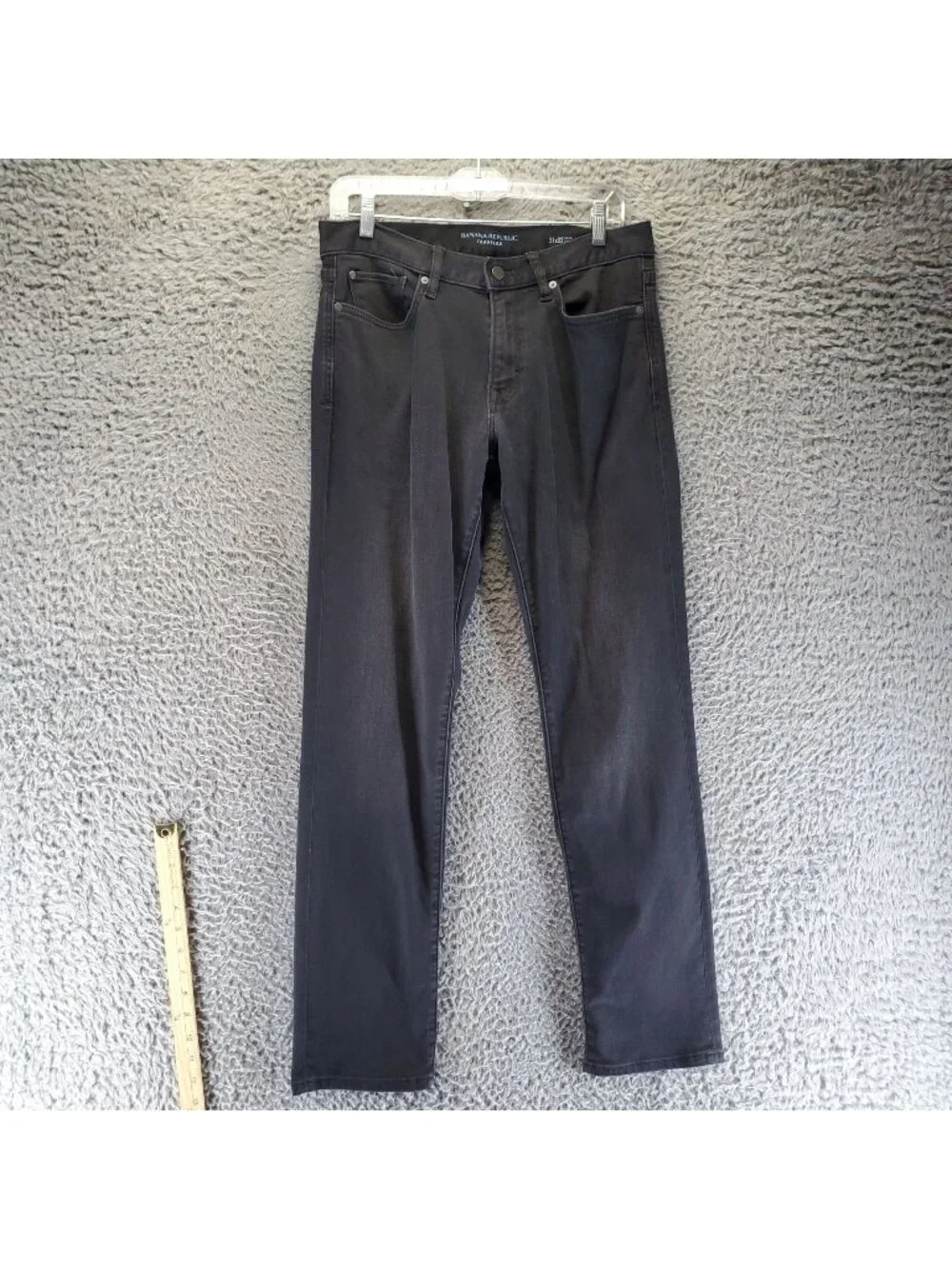 Banana Republic Jeans Mens 31x32 Black Slim Luxe Traveler Cotton Blend *Read*